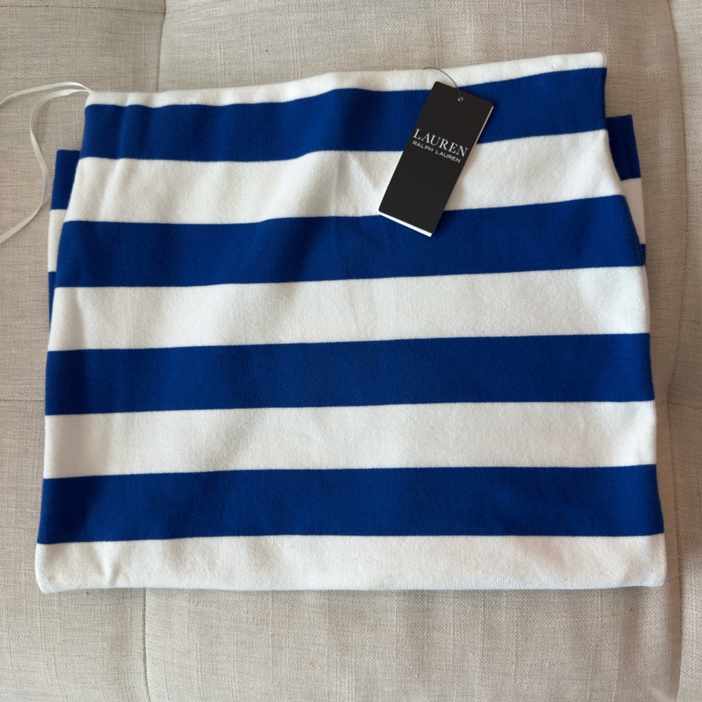Lauren Ralph Lauren Blue and White Striped Pencil Skirt